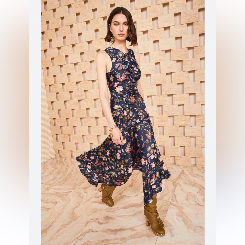 Ulla Johnson Blue Floral Silk Dress